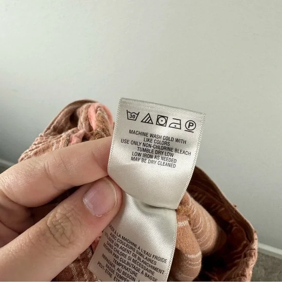 Anthropologie Terracotta Orange Striped Seashore Beach Linen Cotton Pants XS - Picture 7 of 8